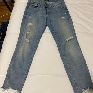 Women’s destroyed light was denim
